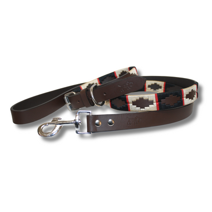 Collar y correa de perro de cuero Bariloche la casa de turron