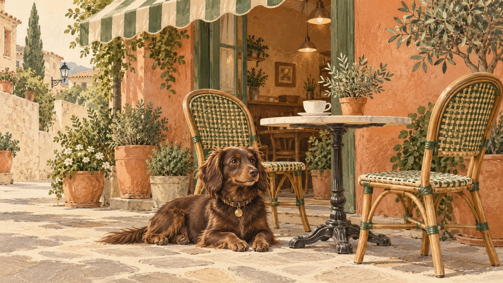 Ilustración de ambiente para descubrir planes con perro